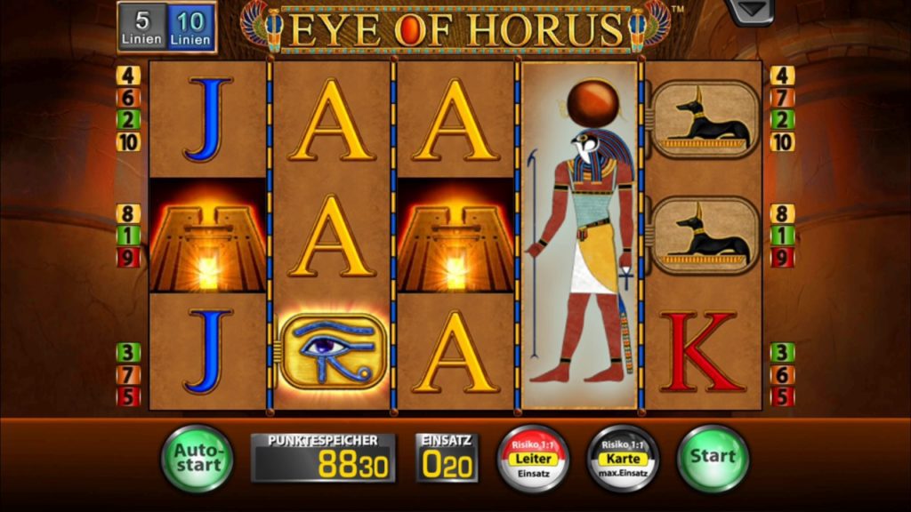 Merkur Eye of Horus – Freispiele, RTP & Top-Casinos 2025
